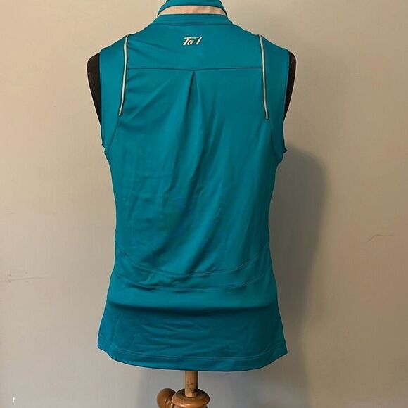 Tail Tech Women's Blue Sleeveless Collared Golf Activewear Tank Top - Picture 5 of 7
